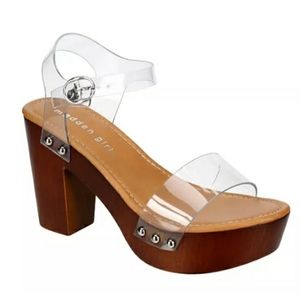 MADDEN GIRL WOMENS LUNA HEEL - CLEAR